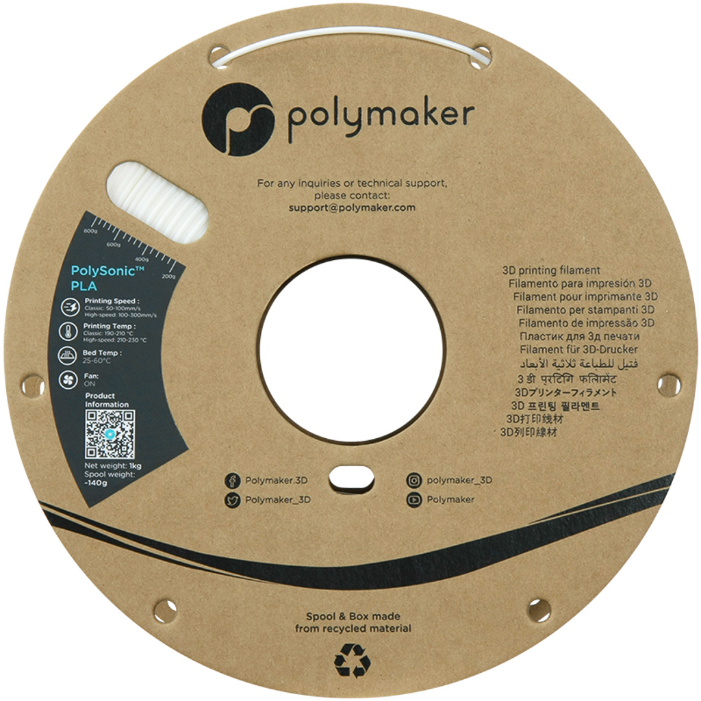 Polymaker PolySonic White 1.75mm 1kg