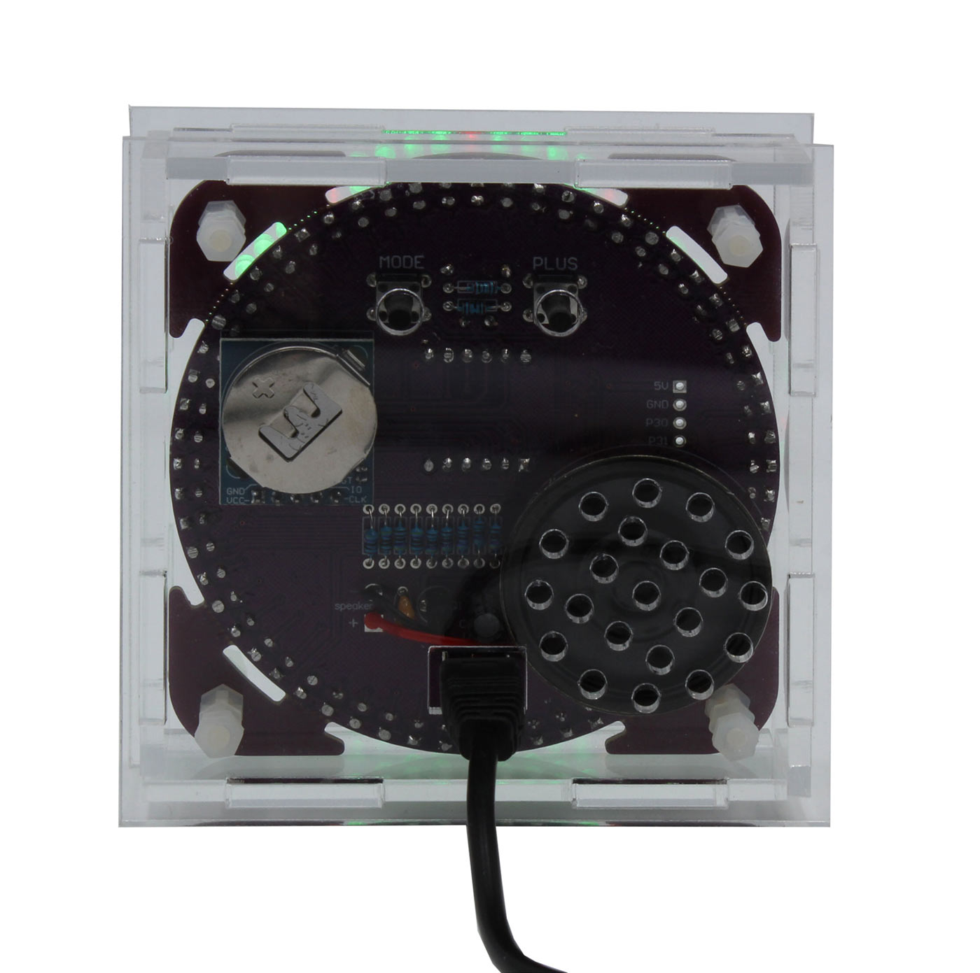 Bausatz Rotation LED Uhr DS1302 mit Gehäuse