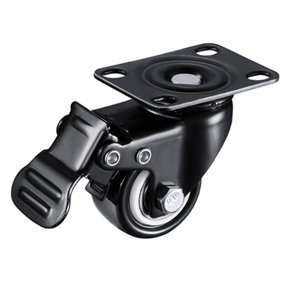 Lenkrolle mit Bremse 1,5" 360° Schwarz