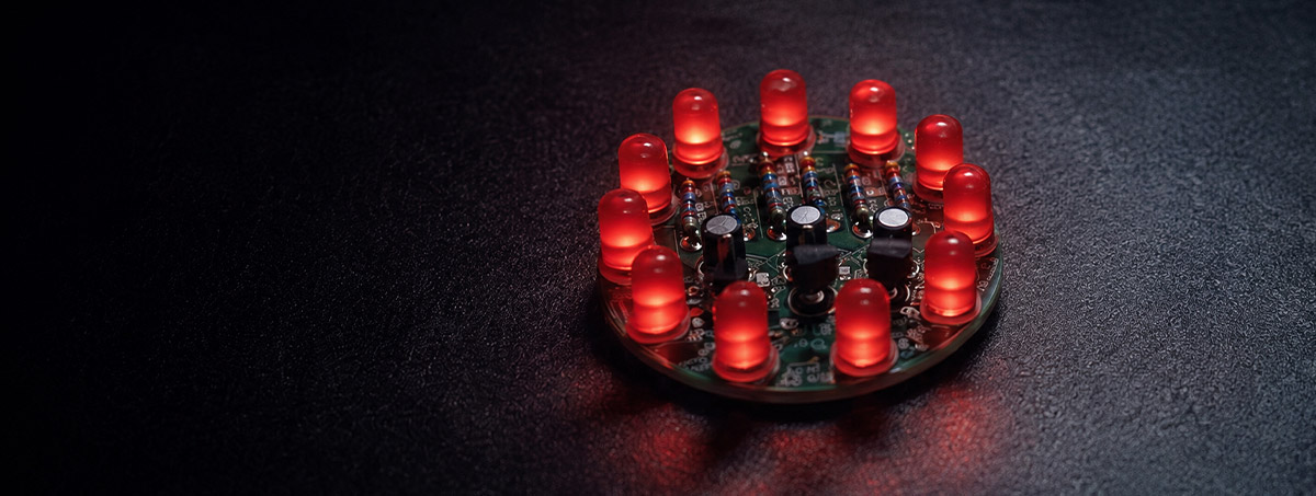 Banner LED Lauflicht rot