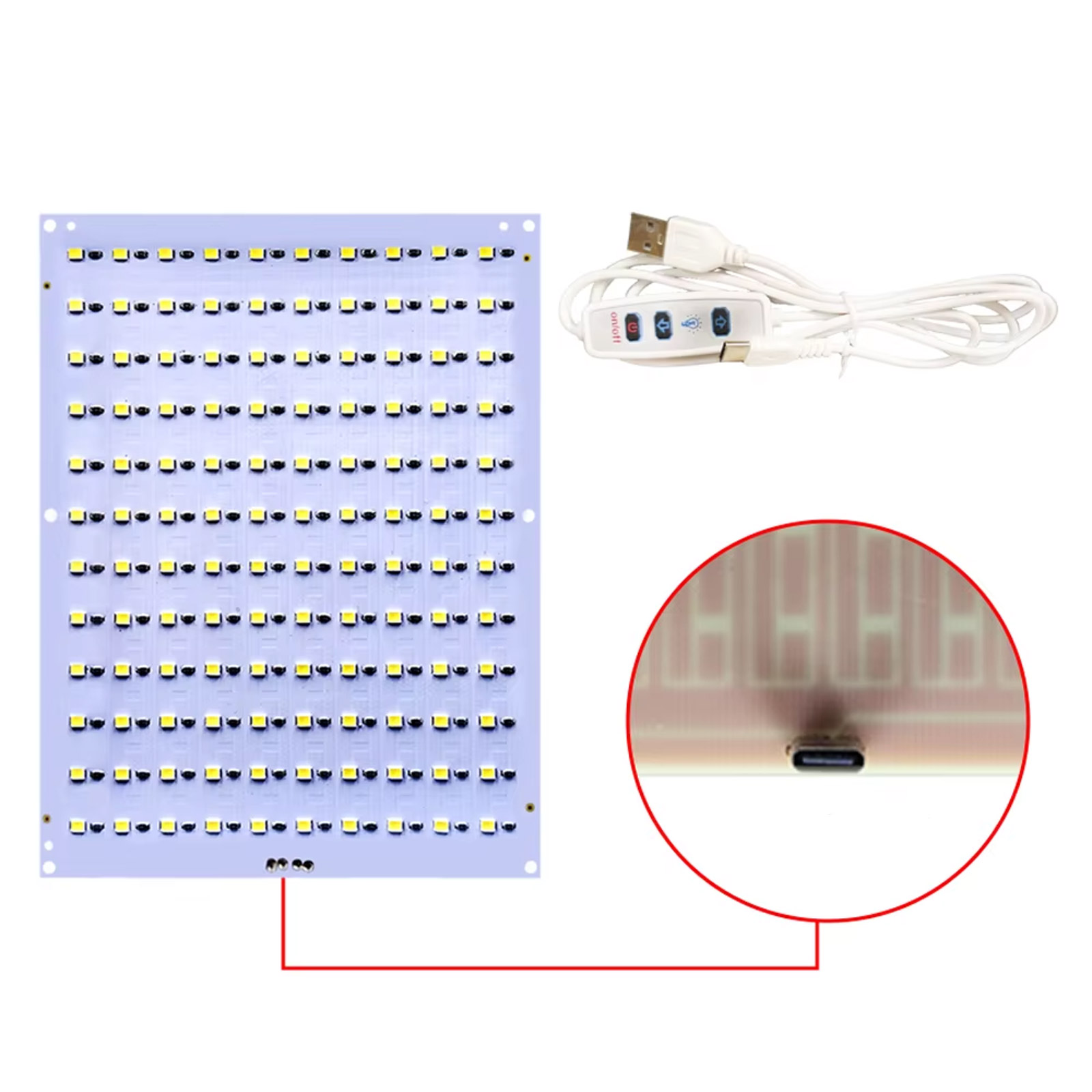 Lithophane LED Panel USB-C 5V dimmbar 120 LEDs Backlight Board
