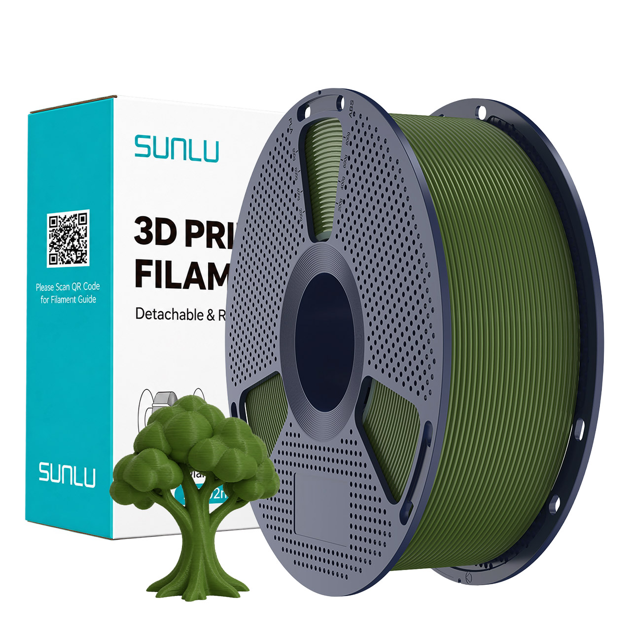 Sunlu PLA Matte Filament Olive Green 1.75mm 1kg
