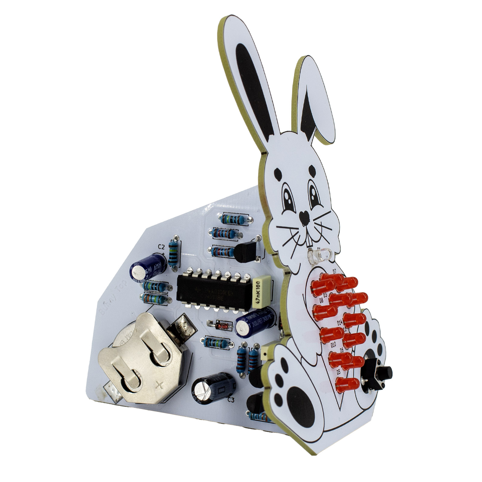 Lötbausatz Osterhase mit leuchtendem Herz