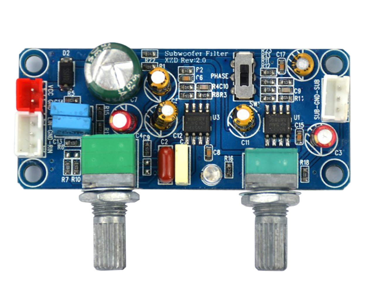 AIYIMA Low Pass Subwoofer Vorverstärker Board DC 9–32V mit Bassregelung