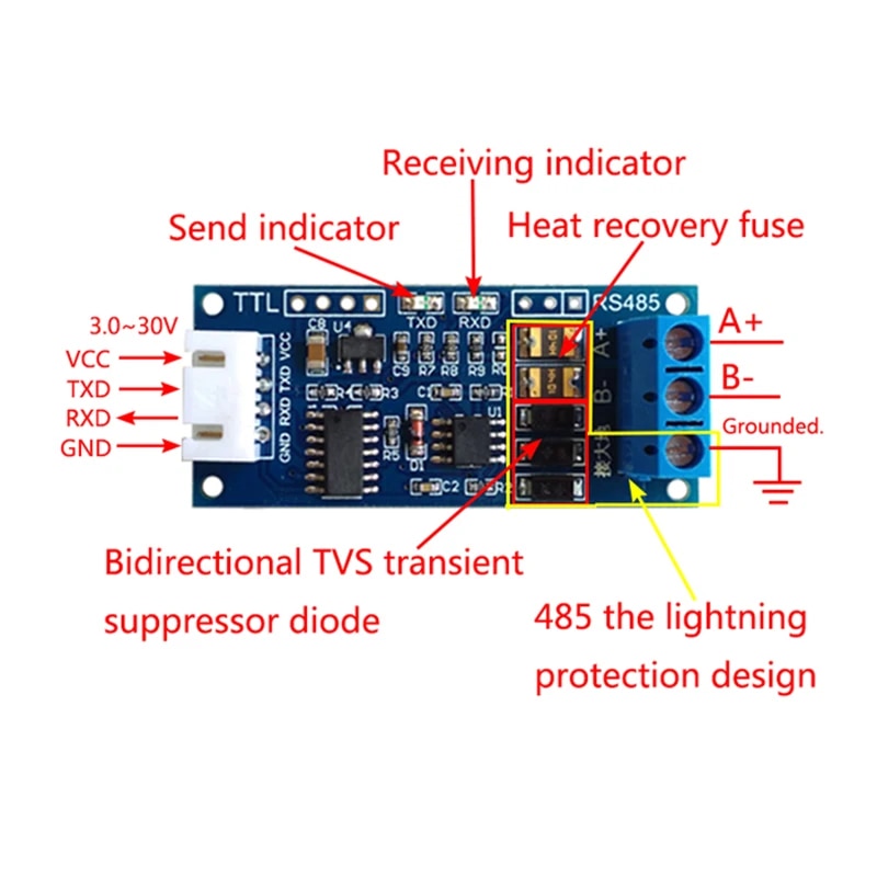 TTL zu RS485 Modul UART 3.3V-5V