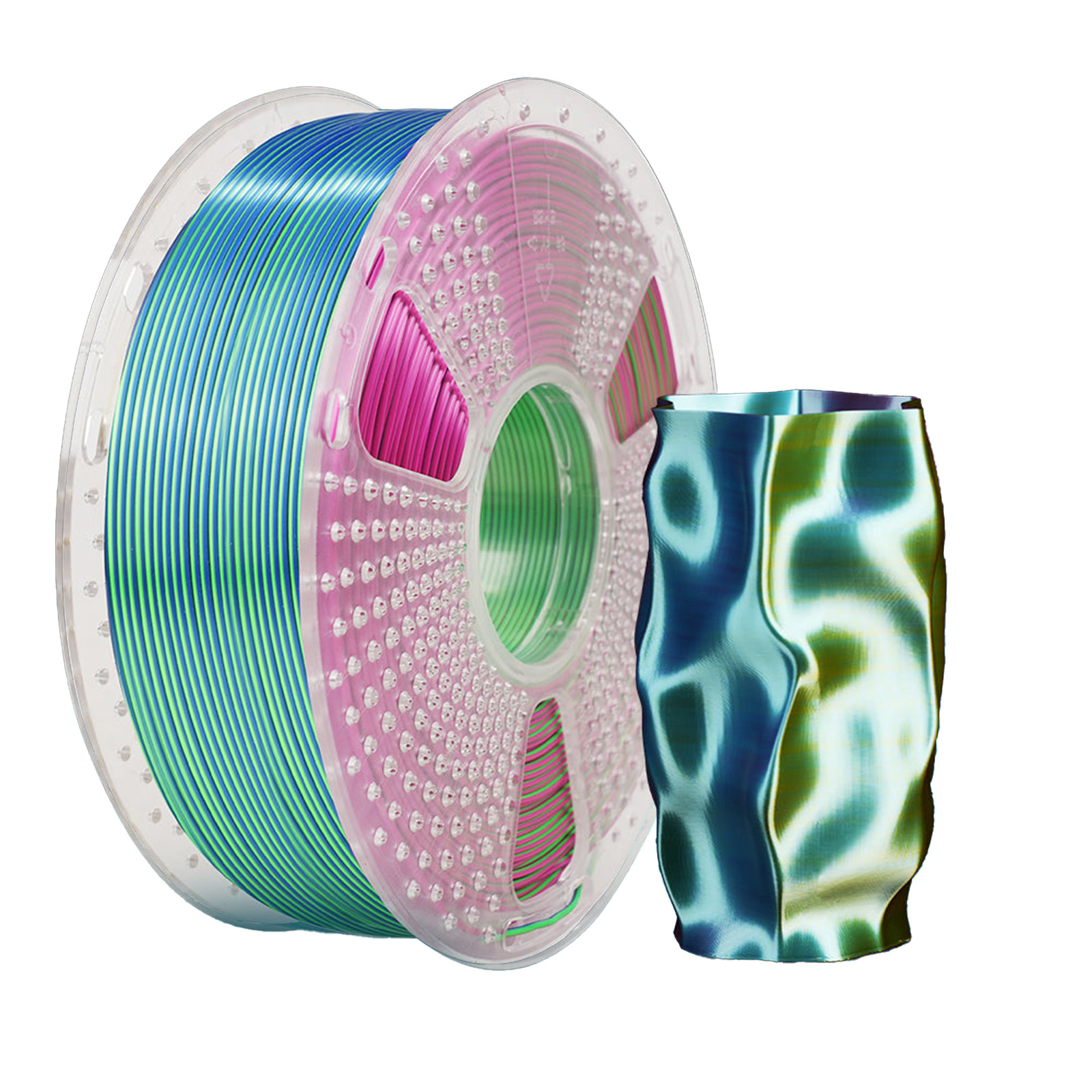 yourDroid Tri-Color Biosilk PLA+ Filament Blau/Grün/Lila 1.75mm 1kg