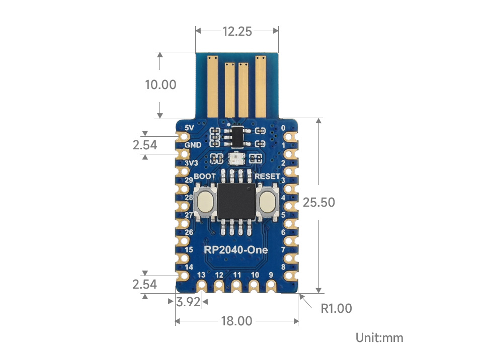 Waveshare RP2040-One USB-Stick 4MB