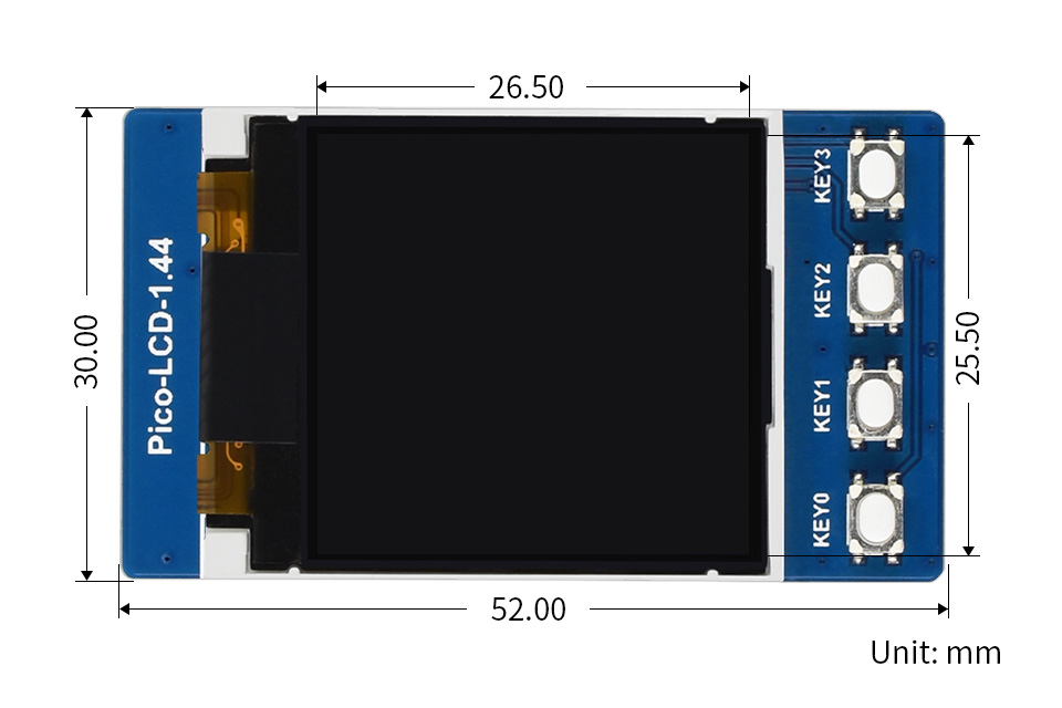 Waveshare 1.44" LCD Display Modul für Raspberry Pi Pico