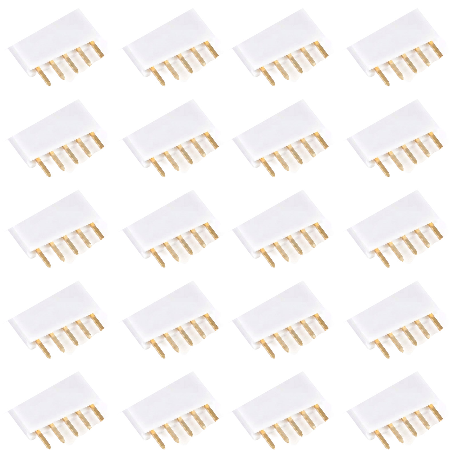 20x Buchsenleiste 5-polig 2,54mm weiß