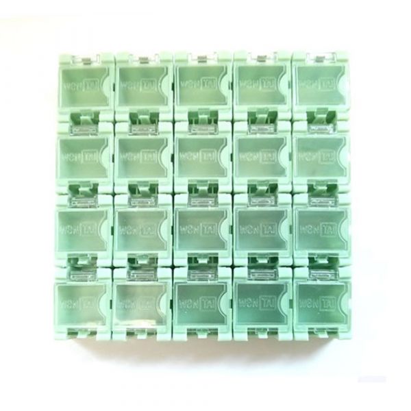 20x Container Box (leer) für SMD Bauelemente - hellgrün