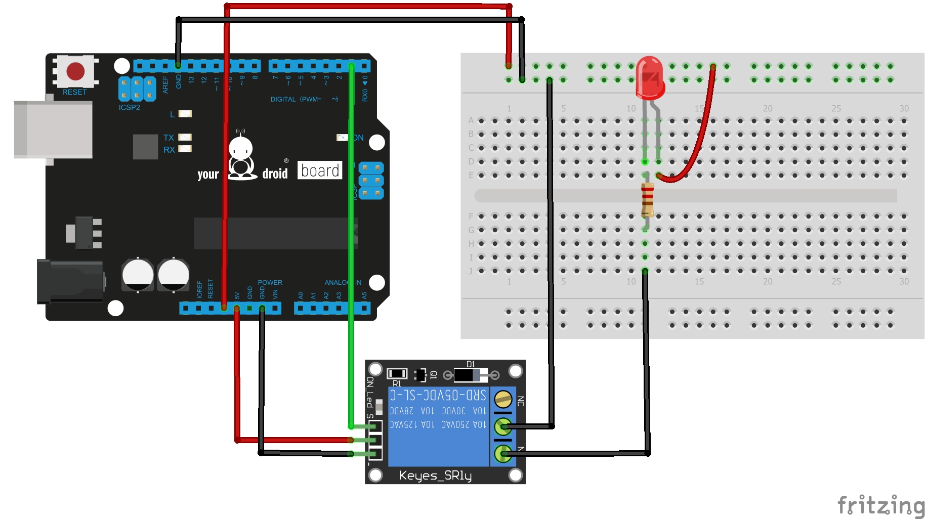 1-Kanal-Relais-mit-LED_Steckplatine