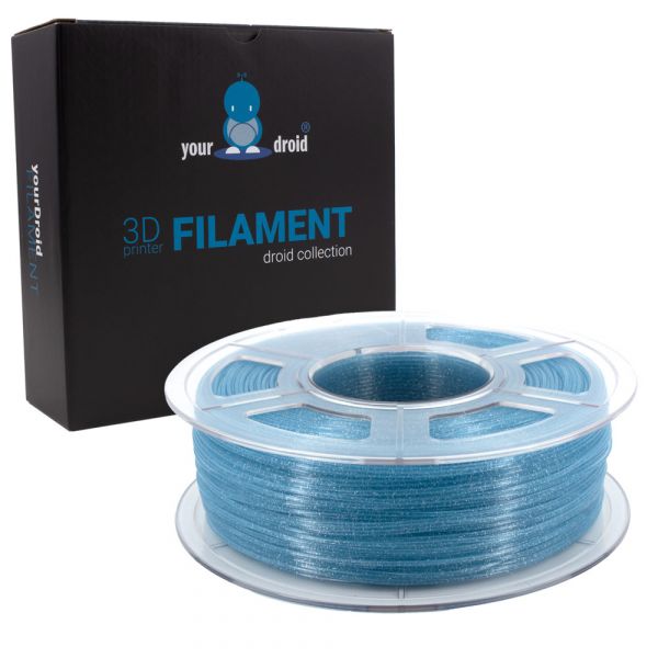 yourDroid PLA Glitzer Filament Blau 1.75mm 1kg