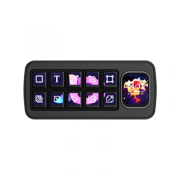 Waveshare MK10 Stream Deck LCD Makro-Controller Schwarz