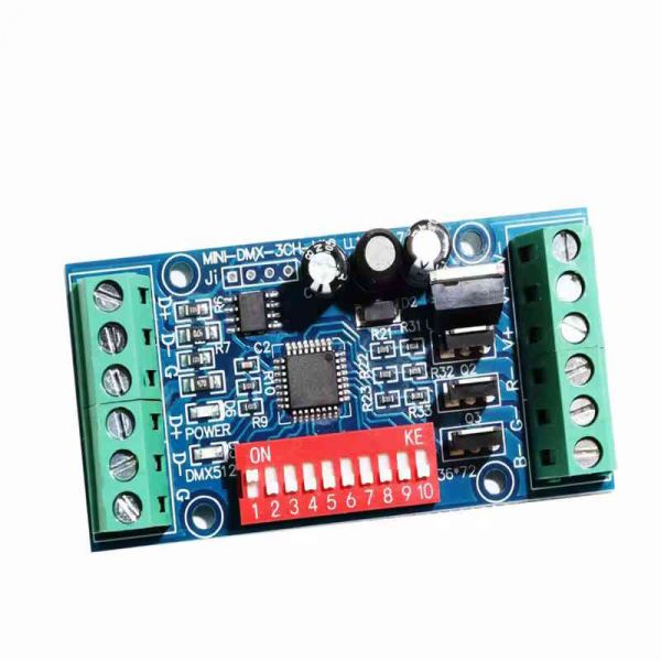 DMX512 RGB LED Decoder 3-Kanal Mini-DMX-3CH – 5–24 V, 5 A/CH Controller