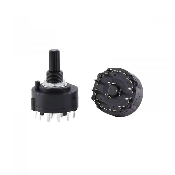 RS26 Drehschalter 3-polig, 4 Positionen – Single-Deck mit 20 mm Griff