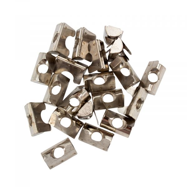 20x Nutenstein M8 Nut 8 einschwenkbar mit Feder