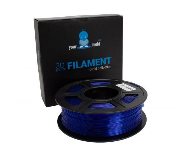 yourDroid PLA Filament transparent blau 1.75mm 1kg