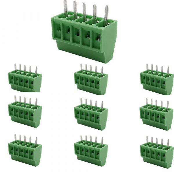 10x Schraubklemmen 5 Pin 2.54mm 150V 6A für 26-18 AWG Kabel