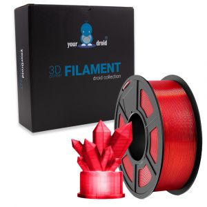 yourDroid PLA Filament Transparent Rot 1.75mm 1kg