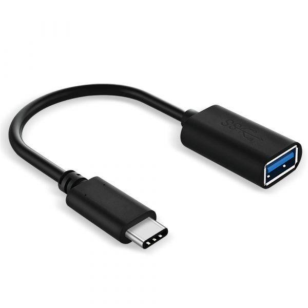 yourDroid USB 3.1 Typ C auf USB 3.0 Buchse, OTG-Kabel, Schwarz, 15cm