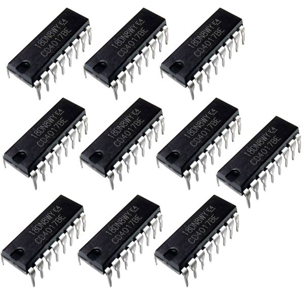 10x CD4017 CMOS Decade Counter/Divider IC DIP-16 Dezimalzähler für LED-Projekte