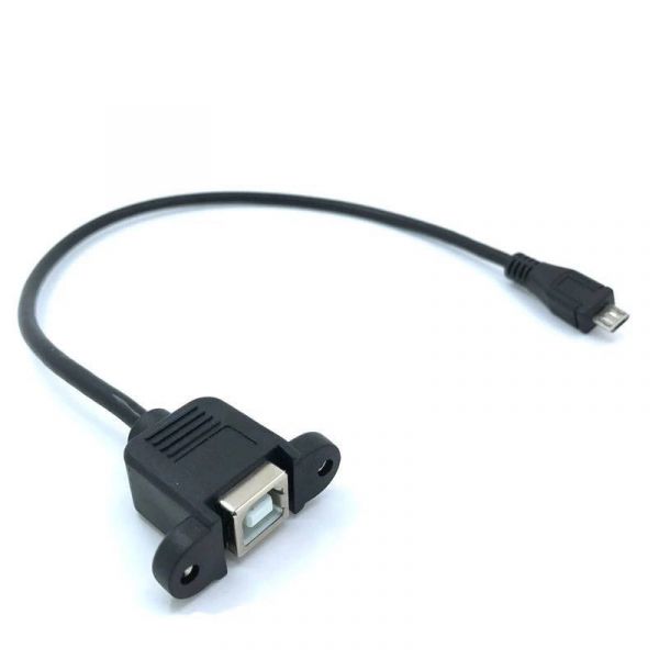 MicroUSB Stecker auf USB 2.0 B Buchse Panel Mount 50cm