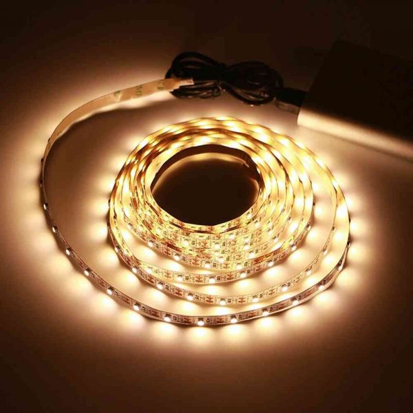 5m LED Strip warm weiss An-/Ausschalter 5V USB