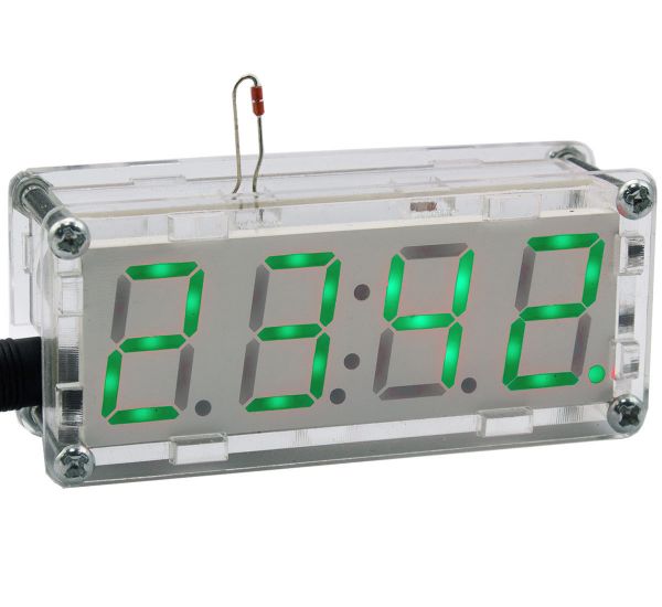 Bausatz elektronische Uhr mit 4 Bit Display grün