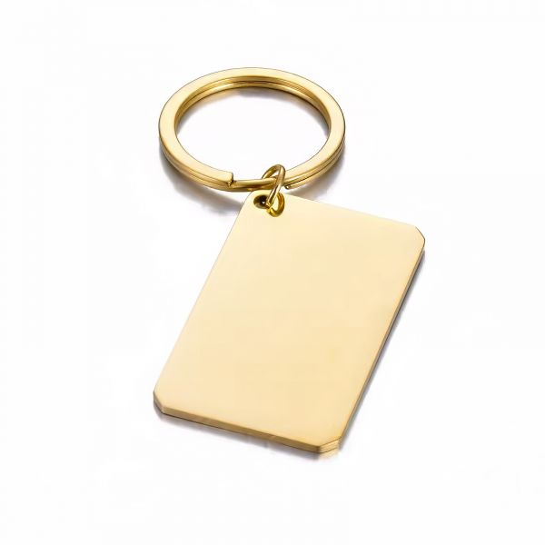 Edelstahl Schlüsselanhänger Rohling 30x50 mm Gold – Gravur Anhänger DIY