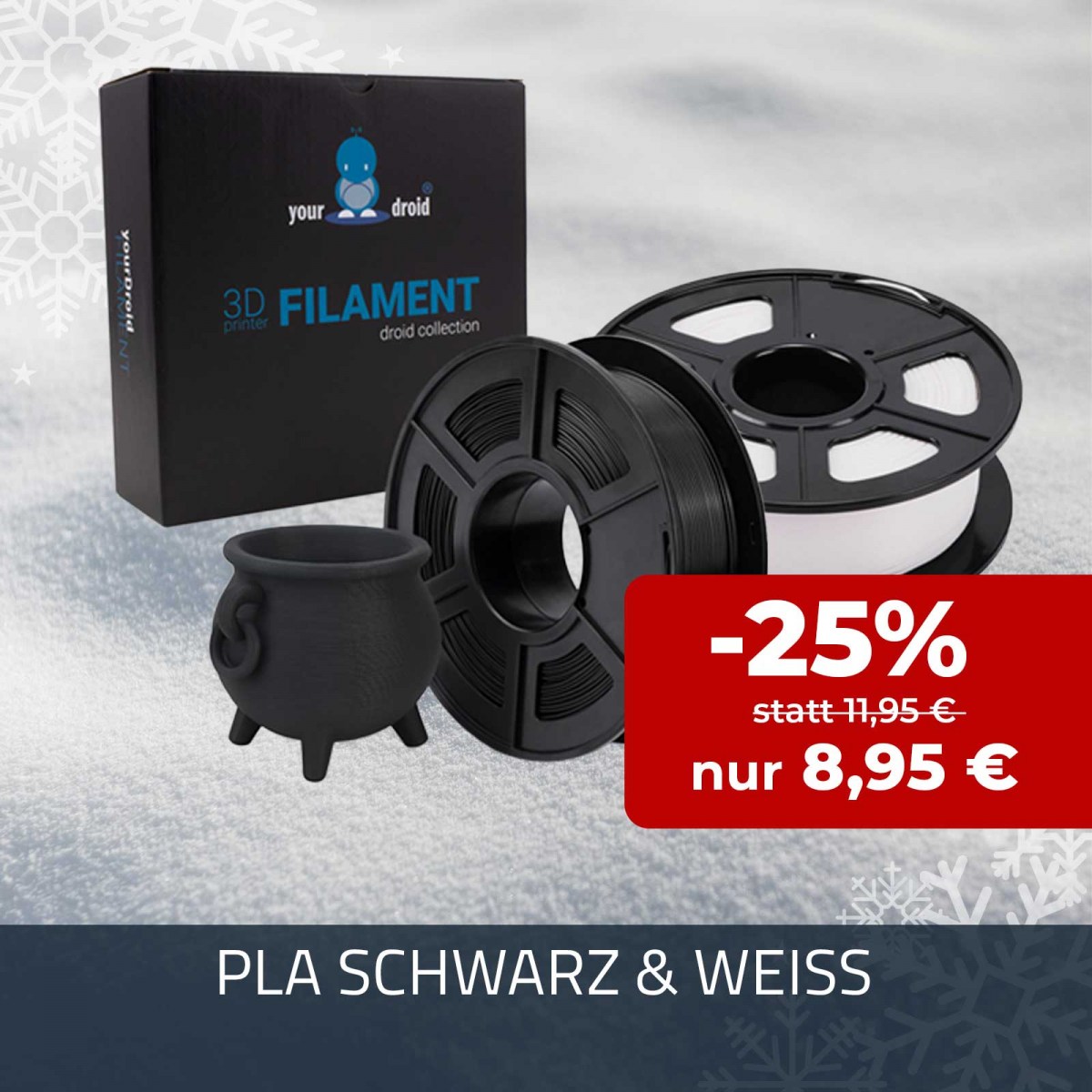 PLA Filament schwarz weiss