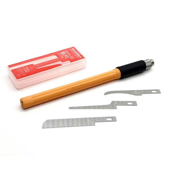 Mini-Handsäge mit 3 Sägeblättern für Modellbau und DIY-Projekte
