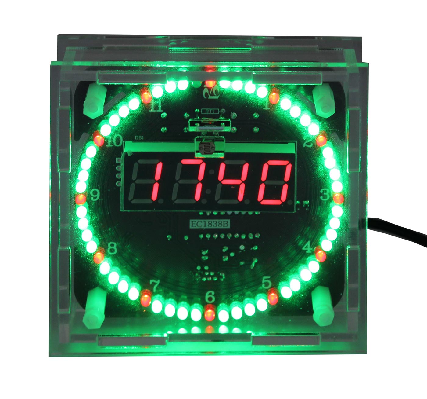 Bausatz Rotation LED Uhr DS1302 mit Gehäuse