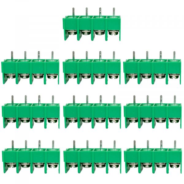 10x Schraubklemmenblock 300V 20A 4 Pin 7,62mm AWG 24–12 / 0,2–2,5 mm²