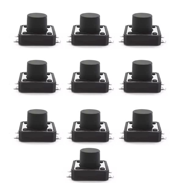 10x Taster Druckknopf 12x12x8mm SMD – Mikrotaster für Leiterplatten-Montage