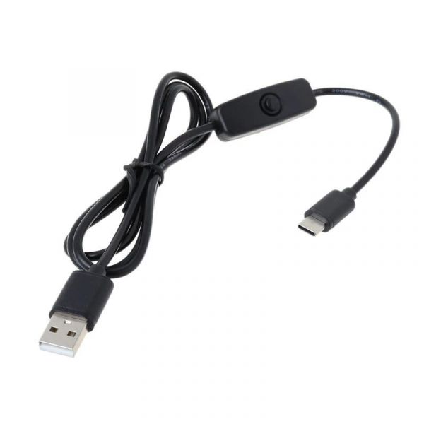 USB auf USB-C Kabel mit An/Aus-Schalter für Raspberry Pi 4 1m