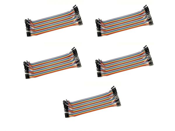 5x 40 Pin Dupont Kabel Buchse-Buchse 20 cm