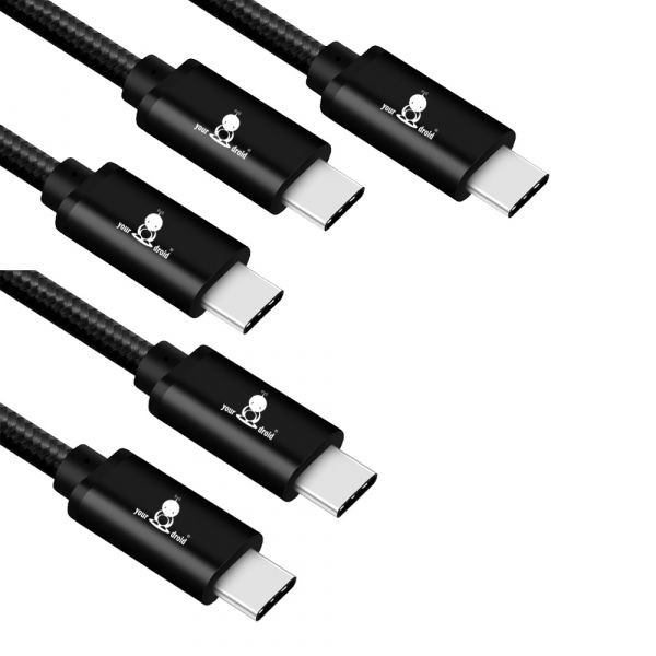 5er Set yourDRoid USB C Kabel Schnellladekabel 60W 1,5m