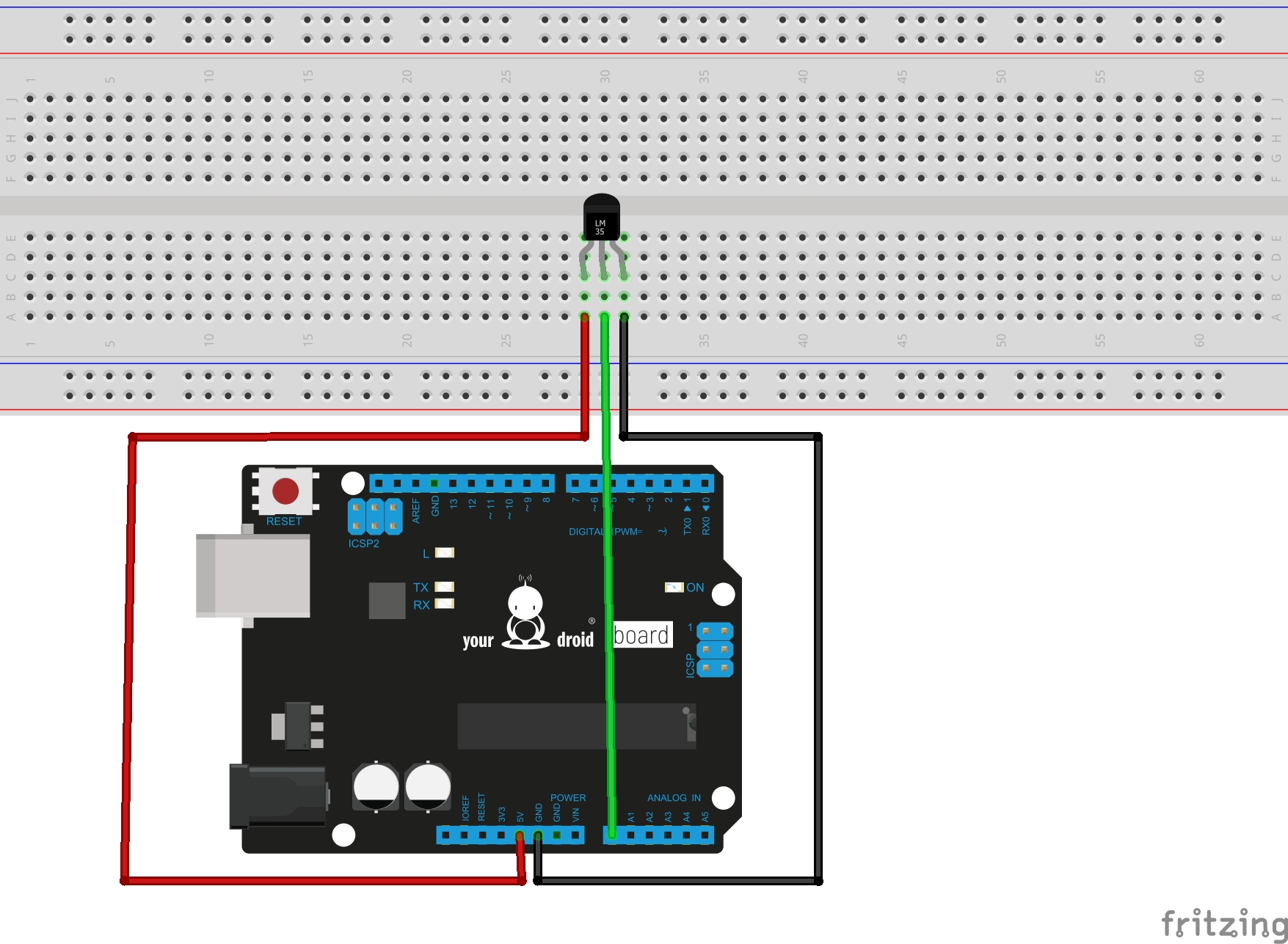 LM35_Steckplatine