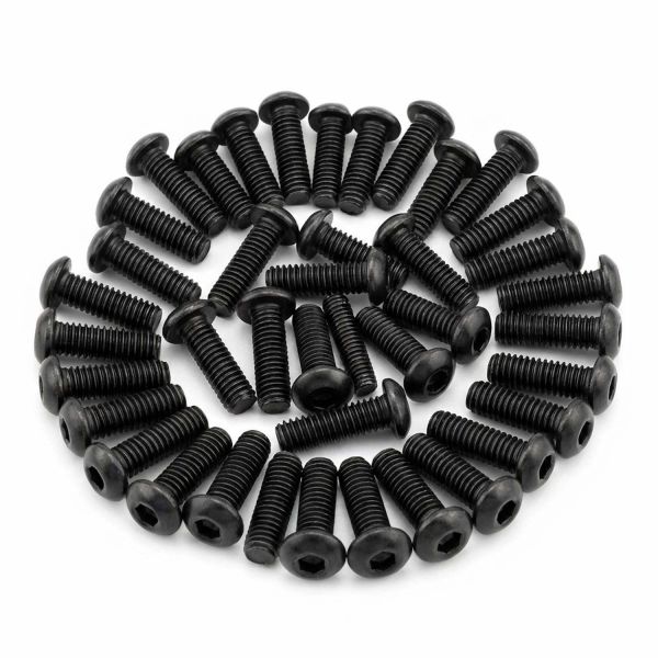 50x M3x35mm Linsenkopfschraube Innensechskant Edelstahl Schwarz