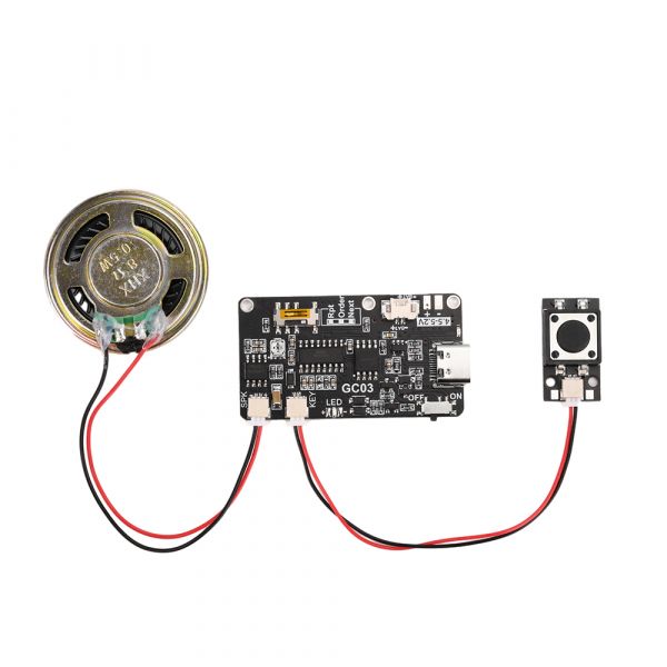 MP3 Soundmodul mit USB-C, Lautsprecher und Taster 1.8MB