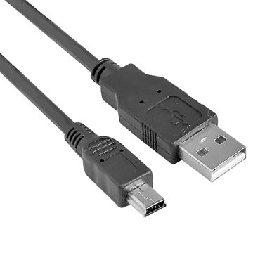 yourDroid 3m USB 2.0 Kabel, A-Stecker auf Mini-B-5pol-Stecker, Vernickelt, Schwarz