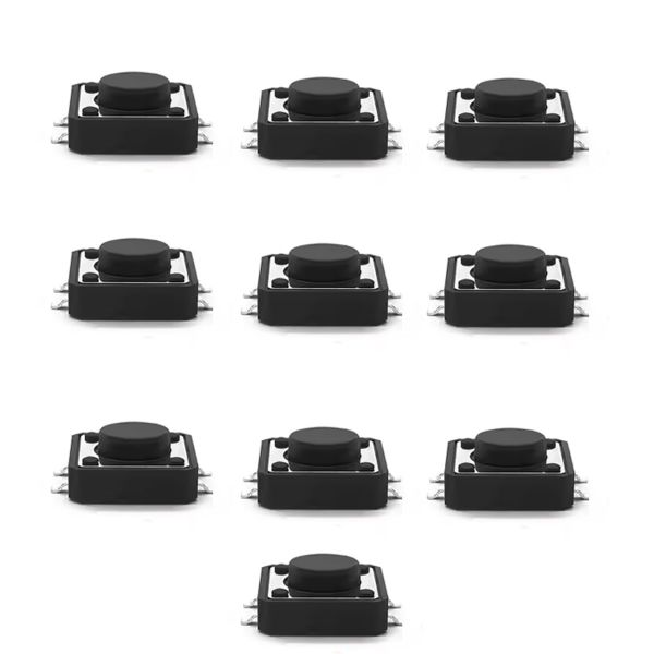 10x SMD-Taster 12×12×5mm Druckknopf Mikroschalter für Platinenmontage