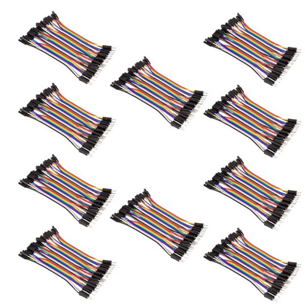 10x 40 Pin Dupont / Jumper Kabel Buchse-Stecker 10 cm