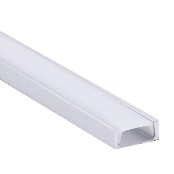 LED Aluminium Profil Schiene flach 15x7mm mit Abdeckung Silber