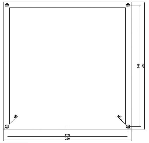 Aluminium Rahmen 220x220mm plangefräst