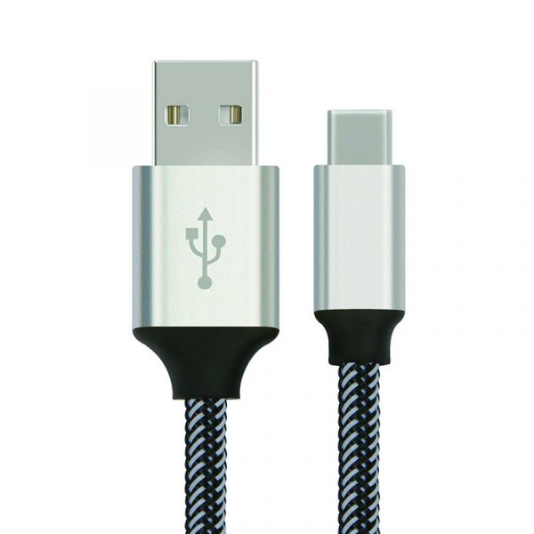 yourDroid 1m USB 2.0 Kabel, A-Stecker auf USB-C-Kabel, Metallgehäuse, Nylonhülse