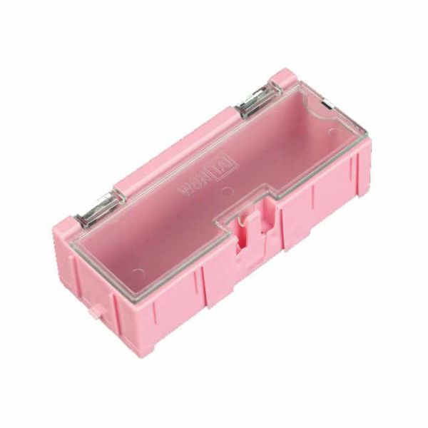 1x Leer Container Box 2 für SMD Bauelemente - pink