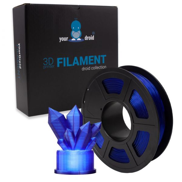 yourDroid TPU filament transparent blau 1.75mm 500g