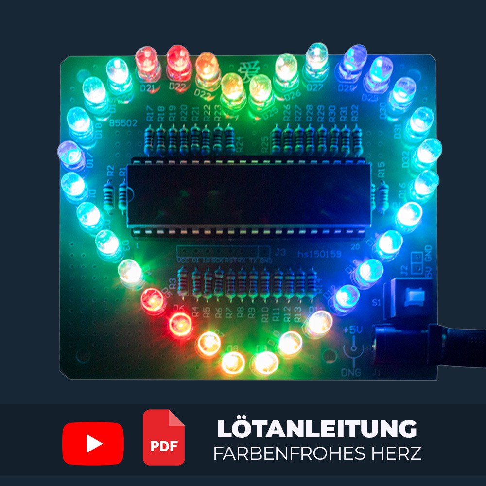 Anleitung farbenfrohes Herz