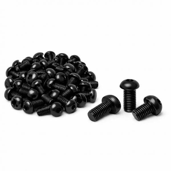 100x M3x5mm Linsenkopfschraube Innensechskant Edelstahl Schwarz